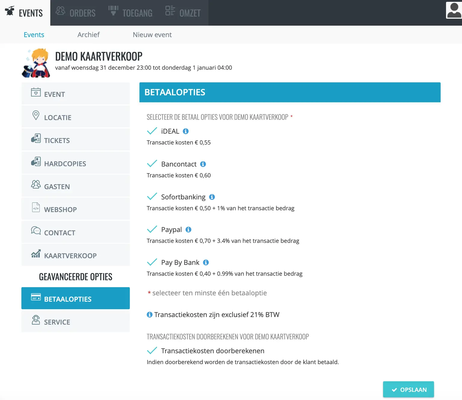Kan ik zelf de betaalmethodes instellen?