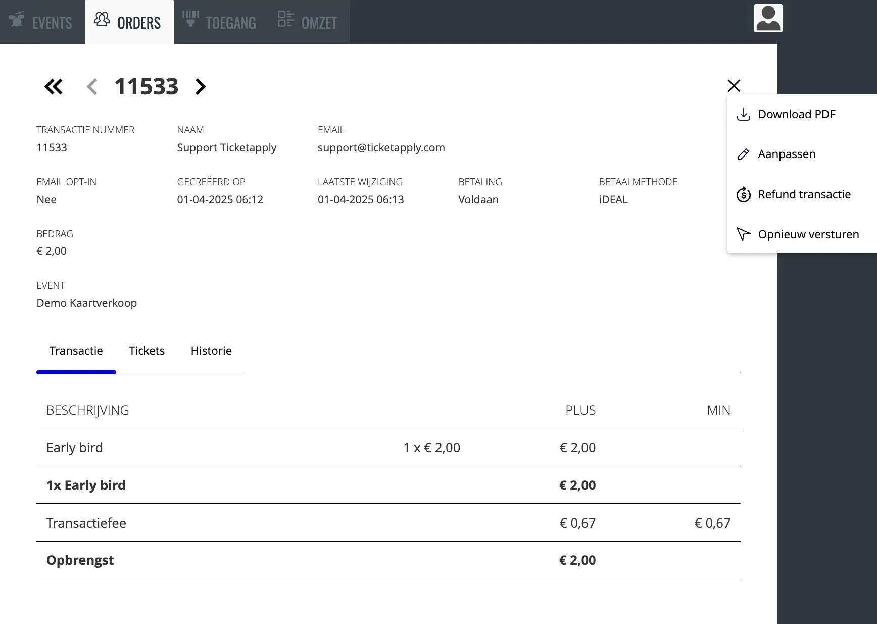 Kan ik een order aanpassen?